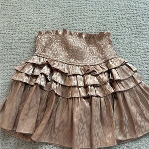 Mustard Seed Tan Layered Mini Skirt